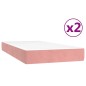 vidaXL Boxspringbett mit Matratze Rosa 200x200 cm Samt vidaXL Boxspringbett mit Matratze Rosa 200x200 cm Samt