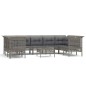 vidaXL 10-tlg. Garten-Lounge-Set mit Kissen Grau Poly Rattan vidaXL 10-tlg. Garten-Lounge-Set mit Kissen Grau Poly Rattan