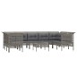 vidaXL 10-tlg. Garten-Lounge-Set mit Kissen Grau Poly Rattan vidaXL 10-tlg. Garten-Lounge-Set mit Kissen Grau Poly Rattan