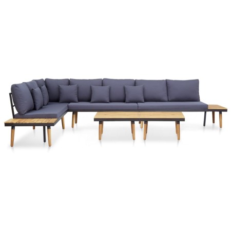 Garten-Lounge-Set 7-Sitzer mit Kissen Massivholz Akazie