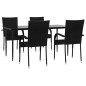 vidaXL 5-tlg. Garten-Essgruppe Schwarz Poly Rattan vidaXL 5-tlg. Garten-Essgruppe Schwarz Poly Rattan