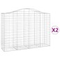 vidaXL Gabionen mit Hochbogen 2 Stk. 200x50x140/160cm Verzinktes Eisen vidaXL Gabionen mit Hochbogen 2 Stk. 200x50x140/160cm Verzinktes Eisen