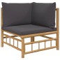 vidaXL 9-tlg. Garten-Lounge-Set mit Dunkelgrauen Kissen Bambus vidaXL 9-tlg. Garten-Lounge-Set mit Dunkelgrauen Kissen Bambus