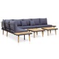 Garten-Lounge-Set 7-Sitzer mit Kissen Massivholz Akazie Garten-Lounge-Set 7-Sitzer mit Kissen Massivholz Akazie