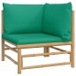 vidaXL 4-tlg. Garten-Lounge-Set mit Grünen Kissen Bambus vidaXL 4-tlg. Garten-Lounge-Set mit Grünen Kissen Bambus