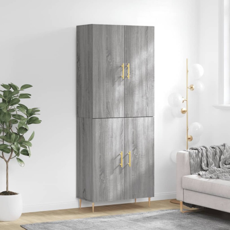 vidaXL Highboard Grau Sonoma 69,5x34x180 cm Holzwerkstoff vidaXL Highboard Grau Sonoma 69,5x34x180 cm Holzwerkstoff