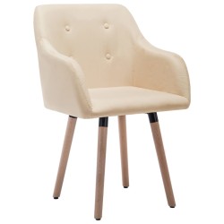 Esszimmerstühle 2 Stk. Creme Stoff
