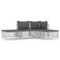 vidaXL 4-tlg. Garten-Lounge-Set mit Kissen Weiß Stahl vidaXL 4-tlg. Garten-Lounge-Set mit Kissen Weiß Stahl