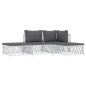 vidaXL 4-tlg. Garten-Lounge-Set mit Kissen Weiß Stahl vidaXL 4-tlg. Garten-Lounge-Set mit Kissen Weiß Stahl