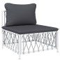 vidaXL 4-tlg. Garten-Lounge-Set mit Kissen Weiß Stahl vidaXL 4-tlg. Garten-Lounge-Set mit Kissen Weiß Stahl