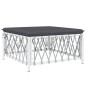 vidaXL 4-tlg. Garten-Lounge-Set mit Kissen Weiß Stahl vidaXL 4-tlg. Garten-Lounge-Set mit Kissen Weiß Stahl