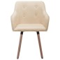 Esszimmerstühle 2 Stk. Creme Stoff Esszimmerstühle 2 Stk. Creme Stoff
