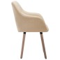 Esszimmerstühle 2 Stk. Creme Stoff Esszimmerstühle 2 Stk. Creme Stoff