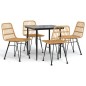 vidaXL 5-tlg. Garten-Essgruppe Poly Rattan