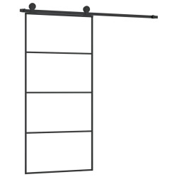 vidaXL Schiebetür mit Beschlag 90x205 cm ESG-Glas & Aluminium