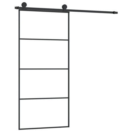 vidaXL Schiebetür mit Beschlag 90x205 cm ESG-Glas & Aluminium