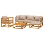 vidaXL 6-tlg. Garten-Lounge-Set mit Taupe Kissen Massivholz vidaXL 6-tlg. Garten-Lounge-Set mit Taupe Kissen Massivholz