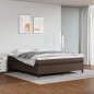 vidaXL Boxspringbett mit Matratze Braun 180x200 cm Kunstleder vidaXL Boxspringbett mit Matratze Braun 180x200 cm Kunstleder