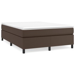 vidaXL Boxspringbett mit Matratze Braun 180x200 cm Kunstleder