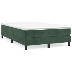 vidaXL Boxspringbett mit Matratze Dunkelgrün 120x200 cm Samt