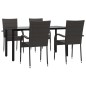 vidaXL 5-tlg. Garten-Essgruppe Braun Poly Rattan vidaXL 5-tlg. Garten-Essgruppe Braun Poly Rattan