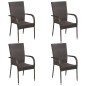 vidaXL 5-tlg. Garten-Essgruppe Braun Poly Rattan vidaXL 5-tlg. Garten-Essgruppe Braun Poly Rattan