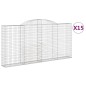 vidaXL Gabionen mit Hochbogen 15 Stk 300x30x140/160cm Verzinktes Eisen vidaXL Gabionen mit Hochbogen 15 Stk 300x30x140/160cm Verzinktes Eisen
