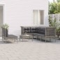 vidaXL 8-tlg. Garten-Lounge-Set mit Kissen Grau Poly Rattan vidaXL 8-tlg. Garten-Lounge-Set mit Kissen Grau Poly Rattan