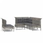 vidaXL 8-tlg. Garten-Lounge-Set mit Kissen Grau Poly Rattan vidaXL 8-tlg. Garten-Lounge-Set mit Kissen Grau Poly Rattan