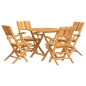 vidaXL 5-tlg. Garten-Essgruppe Massivholz Teak vidaXL 5-tlg. Garten-Essgruppe Massivholz Teak
