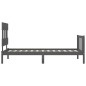 vidaXL Massivholzbett mit Kopfteil Grau 90x200 cm vidaXL Massivholzbett mit Kopfteil Grau 90x200 cm