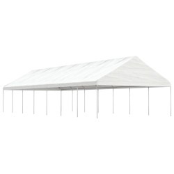 vidaXL Pavillon mit Dach Weiß 15,61x5,88x3,75 m Polyethylen