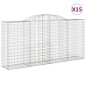 vidaXL Gabionen mit Hochbogen 15 Stk 300x50x140/160cm Verzinktes Eisen vidaXL Gabionen mit Hochbogen 15 Stk 300x50x140/160cm Verzinktes Eisen