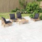 vidaXL 5-tlg. Garten-Lounge-Set mit Dunkelgrauen Kissen Bambus vidaXL 5-tlg. Garten-Lounge-Set mit Dunkelgrauen Kissen Bambus