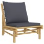 vidaXL 5-tlg. Garten-Lounge-Set mit Dunkelgrauen Kissen Bambus vidaXL 5-tlg. Garten-Lounge-Set mit Dunkelgrauen Kissen Bambus