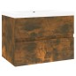 vidaXL Waschbeckenschrank mit Einbaubecken Räuchereiche Holzwerkstoff vidaXL Waschbeckenschrank mit Einbaubecken Räuchereiche Holzwerkstoff