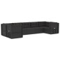vidaXL 7-tlg. Garten-Lounge-Set mit Kissen Schwarz Poly Rattan vidaXL 7-tlg. Garten-Lounge-Set mit Kissen Schwarz Poly Rattan