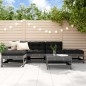 vidaXL 6-tlg. Garten-Lounge-Set mit Kissen Grau Massivholz vidaXL 6-tlg. Garten-Lounge-Set mit Kissen Grau Massivholz