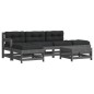vidaXL 6-tlg. Garten-Lounge-Set mit Kissen Grau Massivholz vidaXL 6-tlg. Garten-Lounge-Set mit Kissen Grau Massivholz