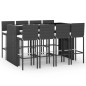 vidaXL 9-tlg. Gartenbar-Set mit Kissen Schwarz Poly Rattan vidaXL 9-tlg. Gartenbar-Set mit Kissen Schwarz Poly Rattan