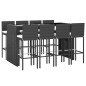 vidaXL 9-tlg. Gartenbar-Set mit Kissen Schwarz Poly Rattan vidaXL 9-tlg. Gartenbar-Set mit Kissen Schwarz Poly Rattan