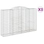 vidaXL Gabionen mit Hochbogen 3 Stk. 300x50x180/200cm Verzinktes Eisen vidaXL Gabionen mit Hochbogen 3 Stk. 300x50x180/200cm Verzinktes Eisen