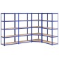 vidaXL Regale mit 5 Böden 4 Stk. Blau Stahl & Holzwerkstoff vidaXL Regale mit 5 Böden 4 Stk. Blau Stahl & Holzwerkstoff