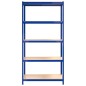 vidaXL Regale mit 5 Böden 4 Stk. Blau Stahl & Holzwerkstoff vidaXL Regale mit 5 Böden 4 Stk. Blau Stahl & Holzwerkstoff