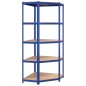 vidaXL Regale mit 5 Böden 4 Stk. Blau Stahl & Holzwerkstoff vidaXL Regale mit 5 Böden 4 Stk. Blau Stahl & Holzwerkstoff