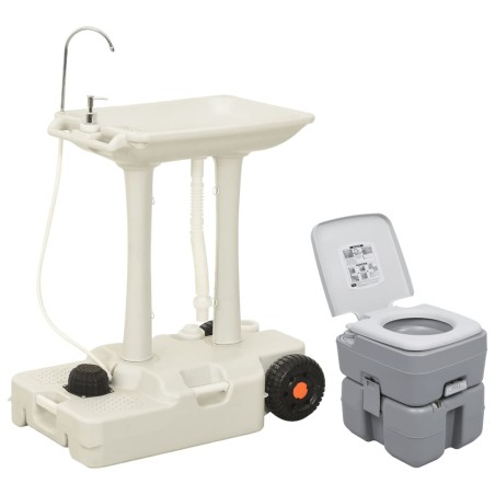 vidaXL Tragbare Campingtoilette mit Waschbecken