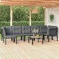 vidaXL 8-tlg. Garten-Lounge-Set Schwarz und Grau Poly Rattan vidaXL 8-tlg. Garten-Lounge-Set Schwarz und Grau Poly Rattan
