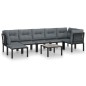 vidaXL 8-tlg. Garten-Lounge-Set Schwarz und Grau Poly Rattan vidaXL 8-tlg. Garten-Lounge-Set Schwarz und Grau Poly Rattan
