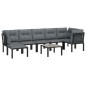 vidaXL 8-tlg. Garten-Lounge-Set Schwarz und Grau Poly Rattan vidaXL 8-tlg. Garten-Lounge-Set Schwarz und Grau Poly Rattan