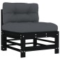 vidaXL 7-tlg. Garten-Lounge-Set mit Kissen Schwarz Massivholz vidaXL 7-tlg. Garten-Lounge-Set mit Kissen Schwarz Massivholz